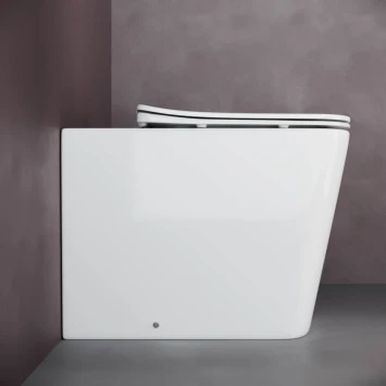 Приставной безободковый унитаз с сиденьем микролифт Ceramica Nova Cubic CN1809