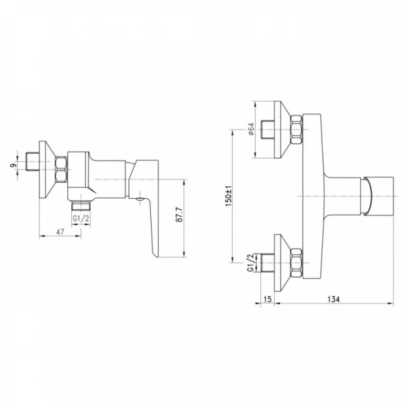 Смеситель для душа BelBagno Rowena ROW-ESDM-CRM