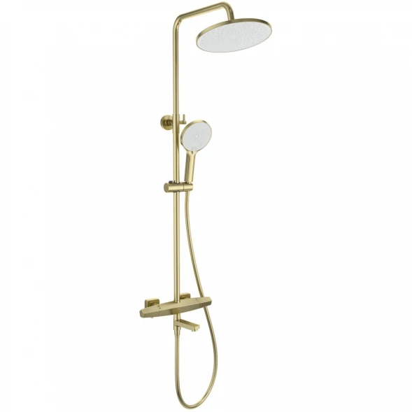 Душевая система Wonzon &amp; Woghand Neo WW-B3046-A1-BG 255 мм, с термостатом, золотой матовый
