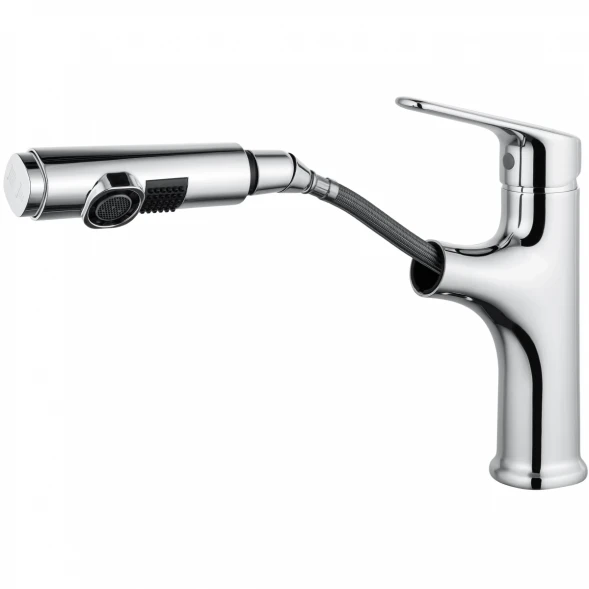 Смеситель для раковины Wonzon &amp; Woghand WW-AE4151-CR с выдвижным изливом, хром