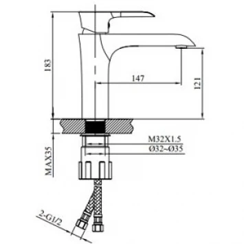 Смеситель для раковины AltroBagno Costanza AltroBagnoCostanza0133Cr