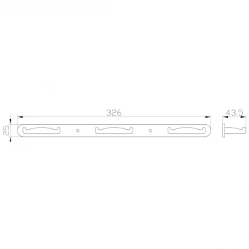 Планка с крючками Wonzon & Woghand Porto WW-1503 для ванны, хром