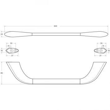 Полотенцедержатель Cezares Liner LINER-TH02-01 30 см, двойной, хром