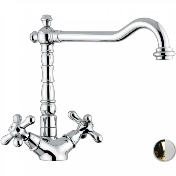 Смеситель для кухни Emmevi Deco Old 12617/BO Золото/белый