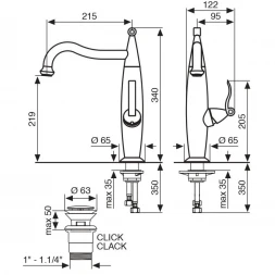 Смеситель для раковины Emmevi Abel 39006/CR с донным клапаном, хром