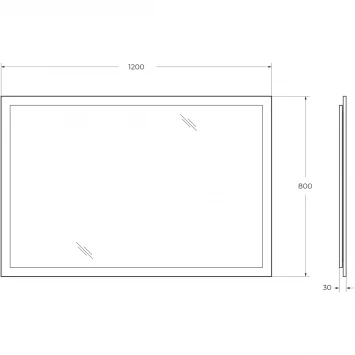 Зеркало 120x80 см белый глянец Cezares 45009