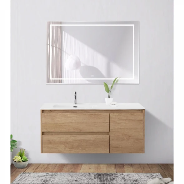 Зеркало BelBagno Kraft SPC-KRAFT-1200-800-LED-TCH-WARM 120x80 см, с LED-подсветкой, сенсорным выключателем, антизапотеванием, алюминий