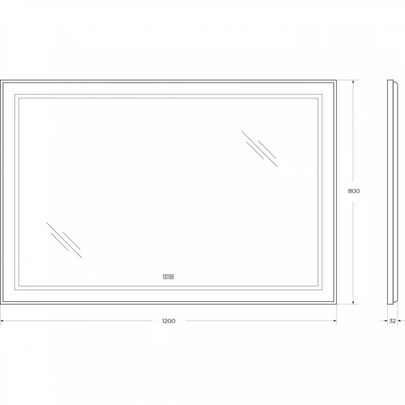 Зеркало BelBagno Kraft SPC-KRAFT-1200-800-LED-TCH-WARM 120x80 см, с LED-подсветкой, сенсорным выключателем, антизапотеванием, алюминий