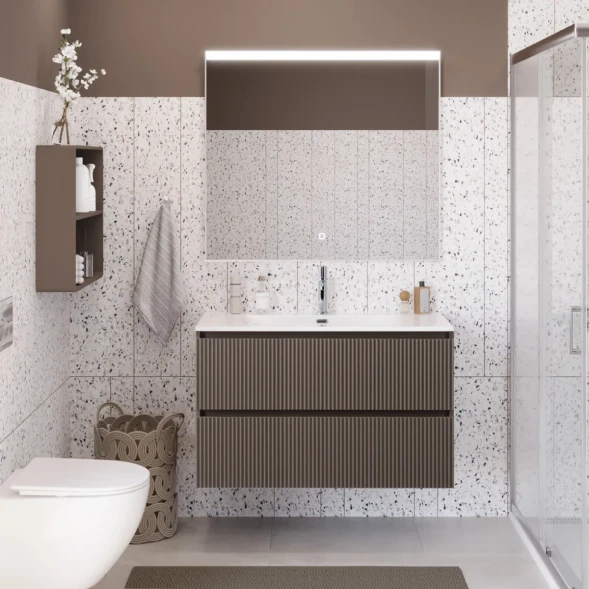 Тумба под раковину BelBagno Uno UNO-MINI-1000-2C-SO-СO 100 см, подвесная, бежевый матовый
