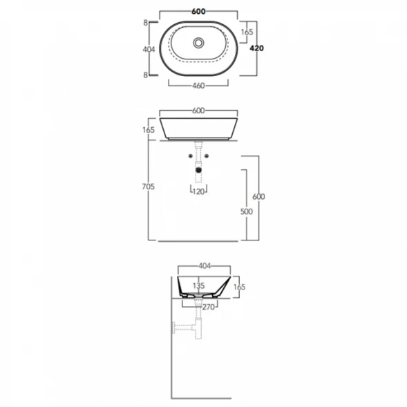 Раковина 60x42 см Simas Wave WA02 bi*0