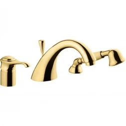 Смеситель на борт ванны Emmevi Tiffany 60120/OR с душевым гарнитуром, Золото