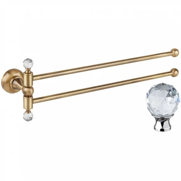 Полотенцедержатель Cezares Aphrodite APHRODITE-TD09-01-Sw 39,3 см, поворотный, двойной, хром