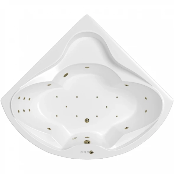 Акриловая ванна Whitecross Konsul 0110.150150.100.ULTRA.BR 149,5x149,5 см, с гидромассажем, угловая, белый
