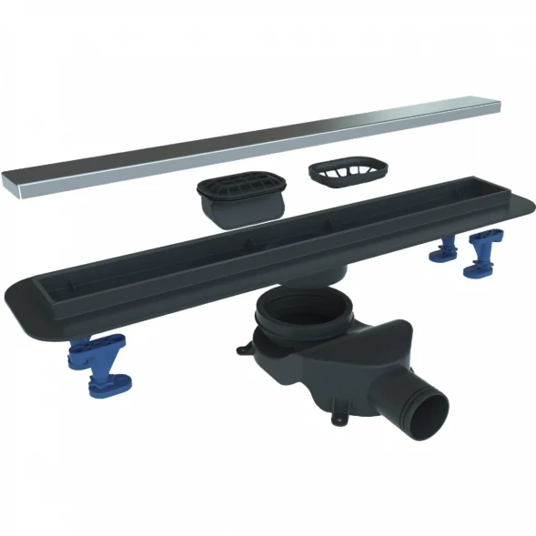 Душевой трап (лоток) BelBagno Luce BB-LD-LUCE-70-CR 63,96 см, с решеткой, 2 в 1 под плитку, хром