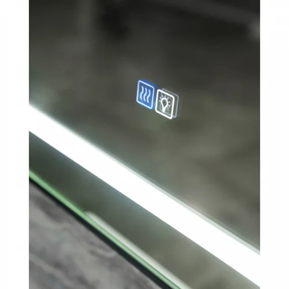 Зеркало BelBagno Kraft SPC-KRAFT-1000-800-LED-TCH-WARM 100x80 см, с LED-подсветкой, сенсорным выключателем, антизапотеванием, алюминий