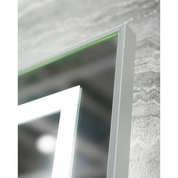 Зеркало BelBagno Kraft SPC-KRAFT-1000-800-LED-TCH-WARM 100x80 см, с LED-подсветкой, сенсорным выключателем, антизапотеванием, алюминий