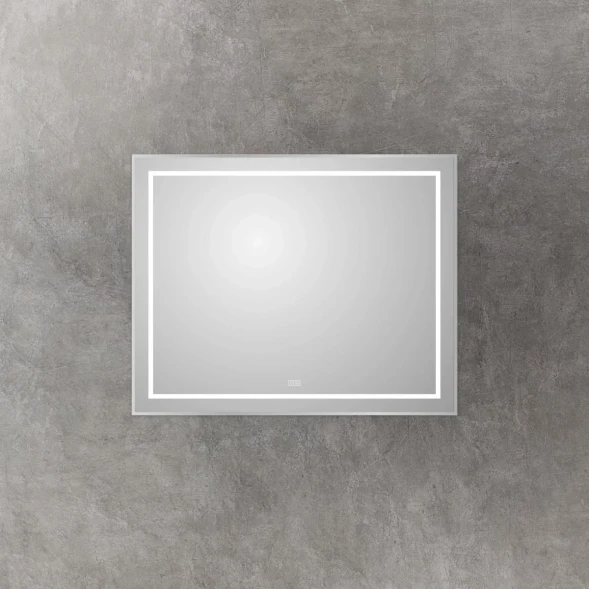 Зеркало BelBagno Kraft SPC-KRAFT-1000-800-LED-TCH-WARM 100x80 см, с LED-подсветкой, сенсорным выключателем, антизапотеванием, алюминий