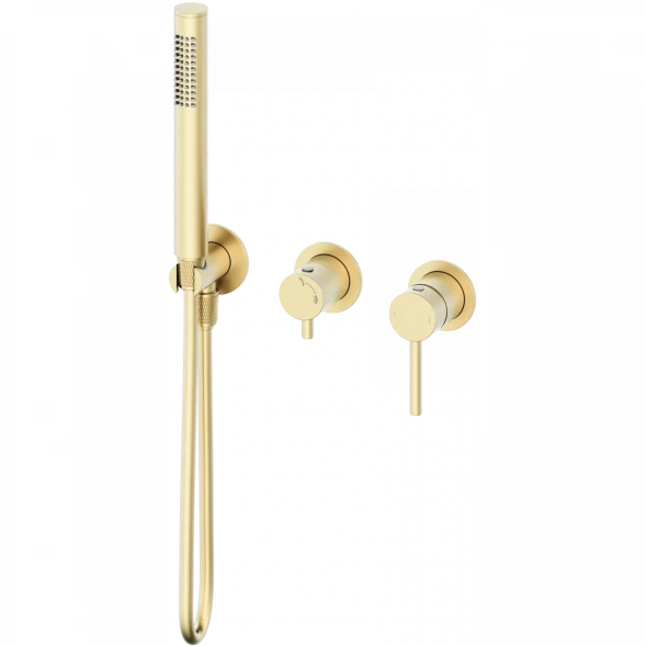Смеситель для ванны Wonzon &amp; Woghand Stick WW-838017-BG встраиваемый, с душевым гарнитуром, золотой матовый