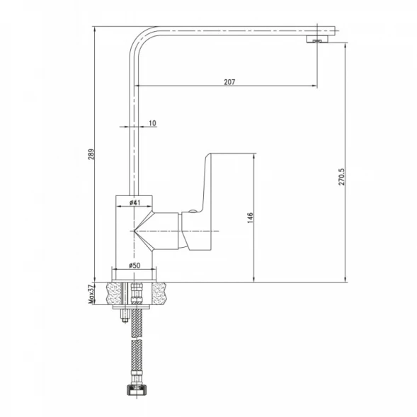Смеситель для кухни BelBagno Rowena ROW-LAM-CRM