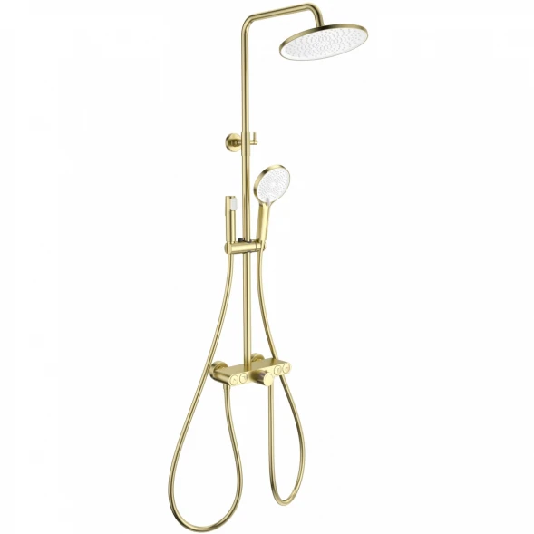 Душевая система Wonzon &amp; Woghand Muse Selesta WW-B4113-BG 255 мм, с термостатом, золотой матовый