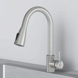 Смеситель для кухни AM.PM X-Joy S F85B07511 CoolStart, с выдвижным изливом, сатин