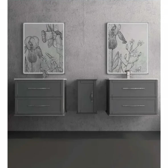 Зеркало Cezares Tiffany 45084 73x90 см, с LED-подсветкой, антизапотеванием, Grigio Nuvola