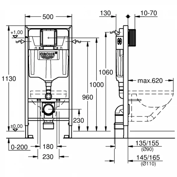 Инсталляция для унитаза Grohe Rapid SL 38528001