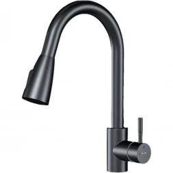 Смеситель для кухни AM.PM X-Joy S F85B07522 CoolStart, с выдвижным изливом, черный матовый