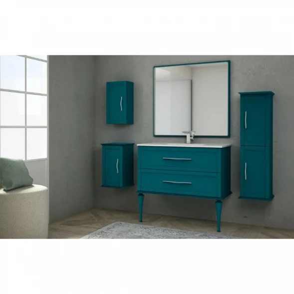Зеркало Cezares Tiffany 45048 98x90 см, с LED-подсветкой, антизапотеванием, Blu Petrolio