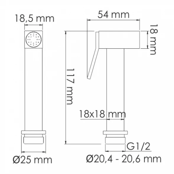 Гигиенический душ WasserKRAFT Neckar A2151.280.238.216 со смесителем, Золото