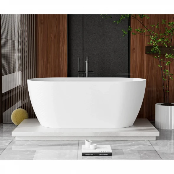 Ванна из литьевого мрамора Cezares RELAX CZR-RELAX-150-75-57-SSB 150x75 см, отдельностоящая, белый