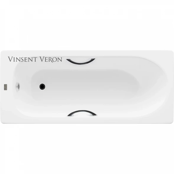Ванна чугунная Vinsent Veron Soissons VCN1707042H/VH0015BL 170x70 см, с ручками, белый