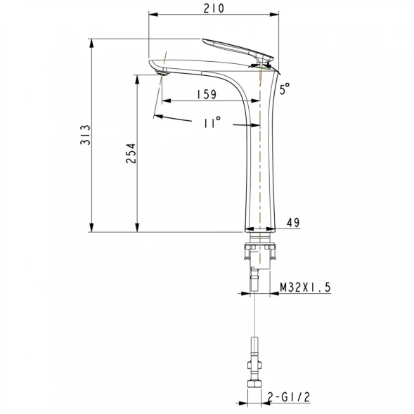 Смеситель для раковины Timo Helmi 4011/03F черный матовый
