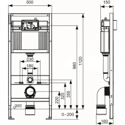 Инсталляция для унитаза Tece TECEbase 9400414 с кнопкой смыва, черный матовый