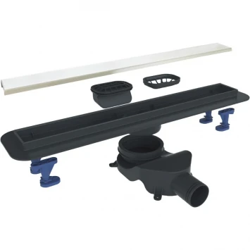 Душевой трап (лоток) BelBagno Luce BB-LD-LUCE-70-BIANCO 63,96 см, с решеткой, 2 в 1 под плитку, белый матовый