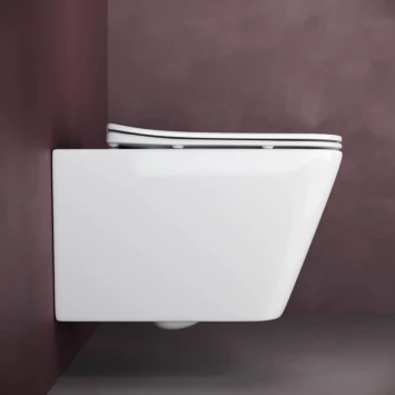 Унитаз подвесной Ceramica Nova Metric CN3007 безободковый, с сиденьем микролифт, белый