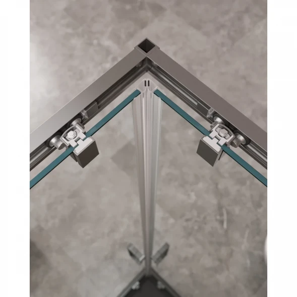 Душевой уголок Cezares Molveno MOLVENO-AH-22-130/120-C-GM-IV 130x120 см, профиль оружейная сталь матовый, стекло прозрачное