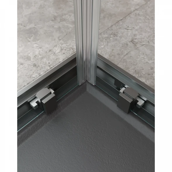 Душевой уголок Cezares Molveno MOLVENO-AH-22-130/120-C-GM-IV 130x120 см, профиль оружейная сталь матовый, стекло прозрачное