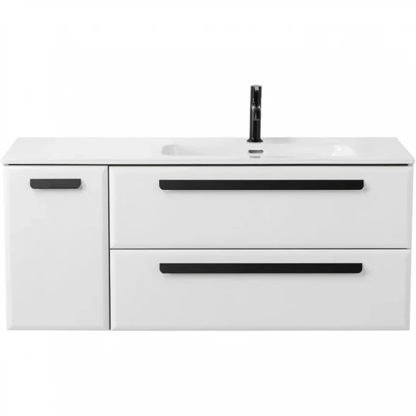 Тумба под раковину Cezares Eco ECO-CER-N-1200-2C-1A-SO-BL-R 120 см R, подвесная, Bianco Lucido