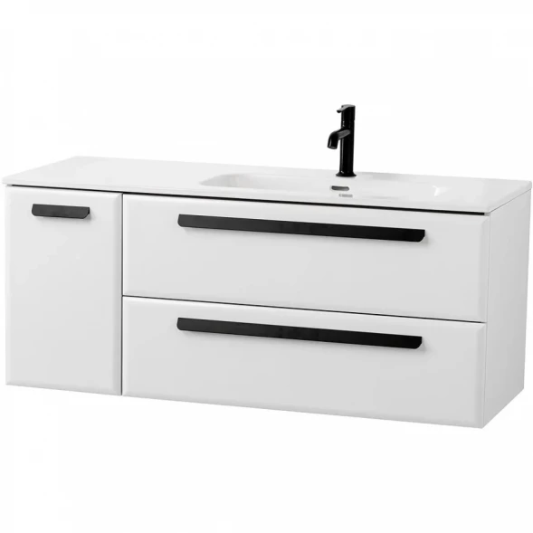 Тумба под раковину Cezares Eco ECO-CER-N-1200-2C-1A-SO-BL-R 120 см R, подвесная, Bianco Lucido
