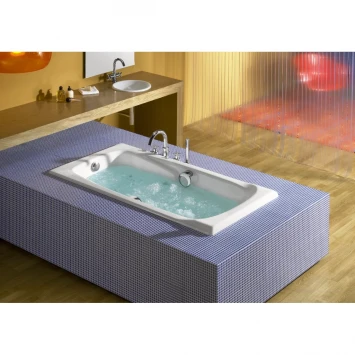 Ванна чугунная Roca Ming 2302G000R 170x85 см, с отверстиями под ручки, антискользящим покрытием, белый