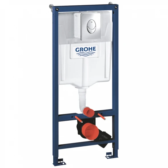 Инсталляция для унитаза Grohe Rapid SL 38721001 с кнопкой смыва, хром