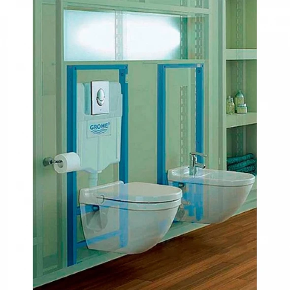 Инсталляция для унитаза Grohe Rapid SL 38721001 с кнопкой смыва, хром