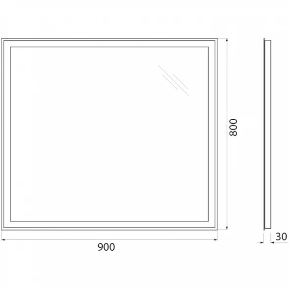 Зеркало 90x80 см BelBagno SPC-GRT-900-800-LED-BTN
