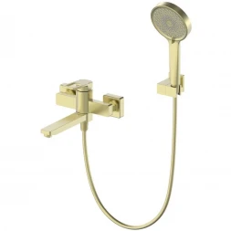 Смеситель для ванны Wonzon &amp; Woghand Frame WW-88639010-BG с душевым гарнитуром, золотой матовый