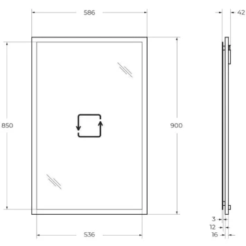 Зеркало Cezares Tiffany 45042 58,6x90 см, с LED-подсветкой, антизапотеванием, Blu Petrolio