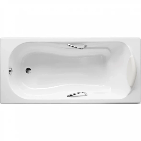 Ванна чугунная Roca Haiti 2331G0000 140x75 см, с отверстиями под ручки, антискользящим покрытием, белый