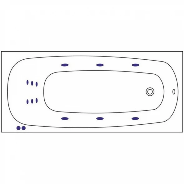 Акриловая гидромассажная ванна 180x80 см Whitecross Layla 0102.180080.100.LINE.GL