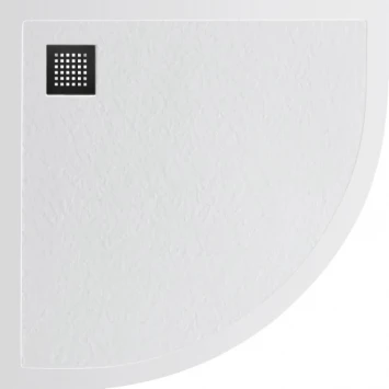Душевой поддон BelBagno Uno TRAY-MR-UNO-R-90-550-35-W-NO 90x90 см, из литьевого мрамора, четверть круга, белый