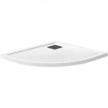 Душевой поддон BelBagno Uno TRAY-MR-UNO-R-90-550-35-W-NO 90x90 см, из литьевого мрамора, четверть круга, белый